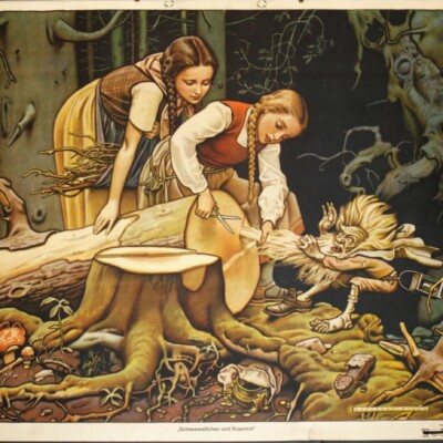 Wandtafel: Schneeweißchen und Rosenrot (Adalbert Pilch)