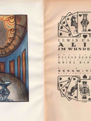 Alice im Wunderland, illustriert von
Uriel Birnbaum (1894-1956, österreichisch-jüdischer Graphiker, Buchillustrator, Karikaturist, Maler und Schriftsteller)