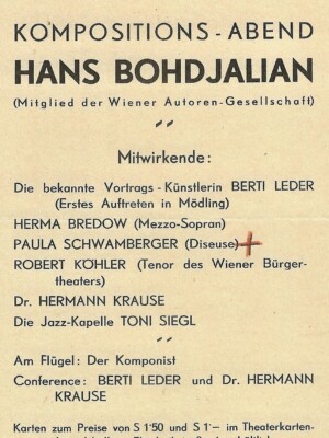 Ankündigung eines Bunten Abends.